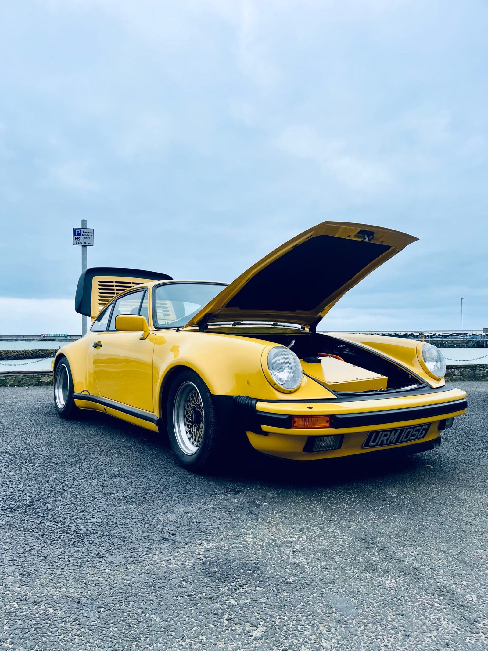 Porsche 911 electric conversion motor bay by Relik EV